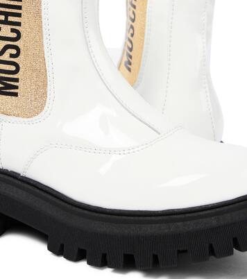 Logo patent leather boots | Moschino Kids