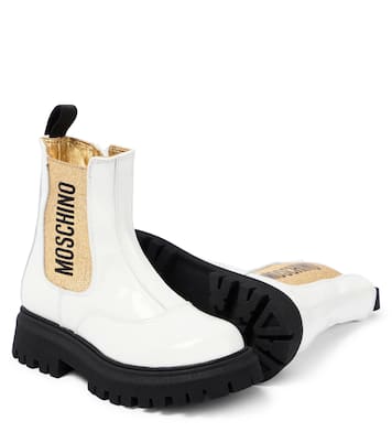 Logo patent leather boots | Moschino Kids