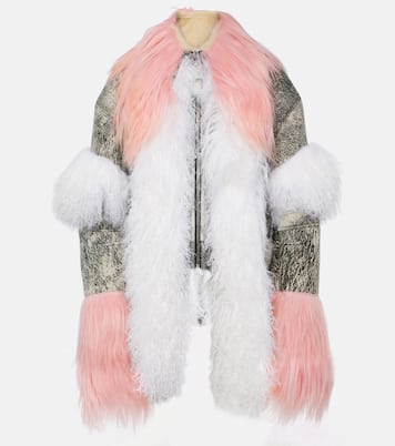 Shearling-trimmed leather jacket | The Attico