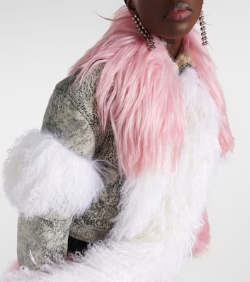 Shearling-trimmed leather jacket | The Attico