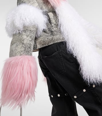 Shearling-trimmed leather jacket | The Attico