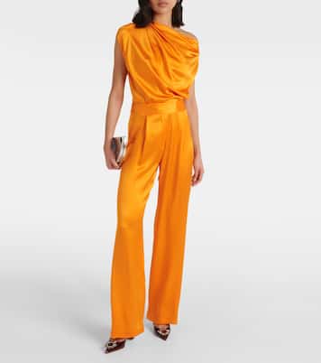 Draped one-shoulder silk top | The Sei