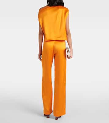 Draped one-shoulder silk top | The Sei