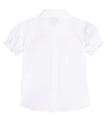 Embellished cotton poplin shirt | Monnalisa