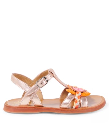 Sandalen Plagette Alto aus Leder | Pom d'Api