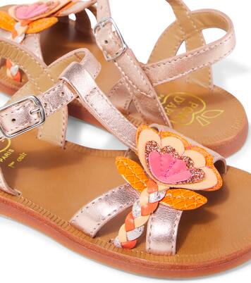 Sandalen Plagette Alto aus Leder | Pom d'Api