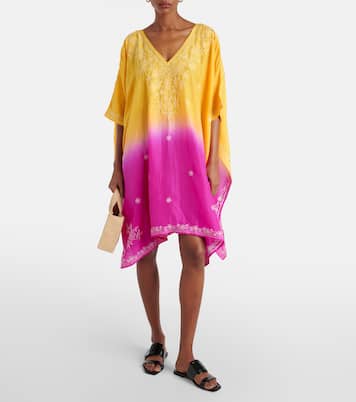 Embroidered ombré silk kaftan | Juliet Dunn