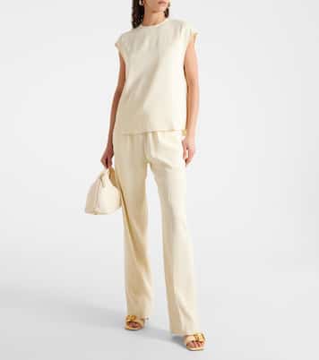 Pantalon droit Aurelia en crêpe | Asceno