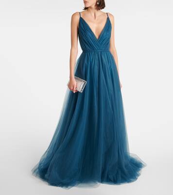 Robe longue Cassandra en tulle | Costarellos
