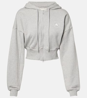 Cropped cotton jersey hoodie | Adidas by Stella McCartney