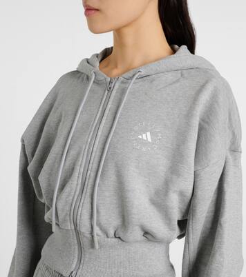 Cropped cotton jersey hoodie | Adidas by Stella McCartney