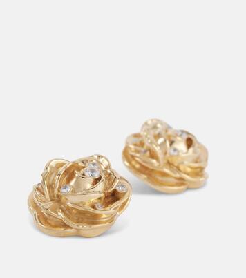 Orecchini bagnati in oro con cristalli | Magda Butrym