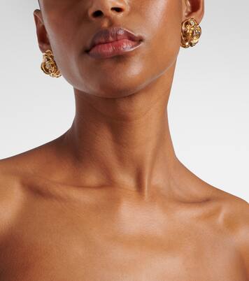 Orecchini bagnati in oro con cristalli | Magda Butrym