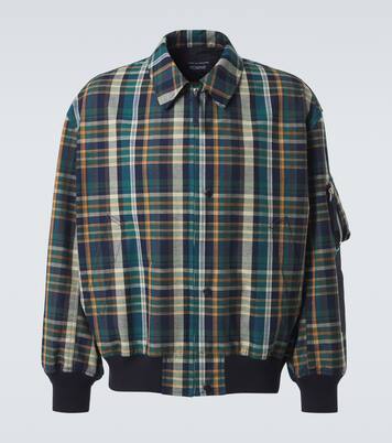 Chaqueta de algodón y lino a cuadros | Comme des Garçons Homme