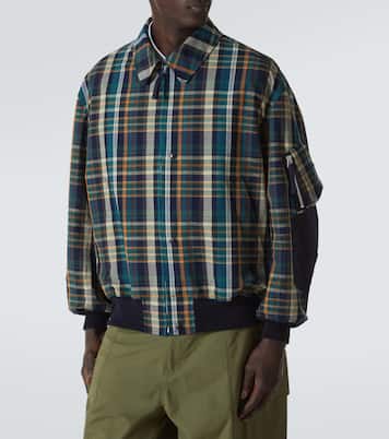 Chaqueta de algodón y lino a cuadros | Comme des Garçons Homme