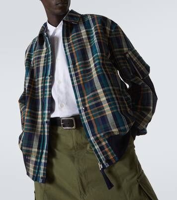 Chaqueta de algodón y lino a cuadros | Comme des Garçons Homme