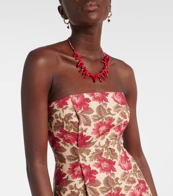 Robe bustier Rosalie en lin à fleurs | Posse