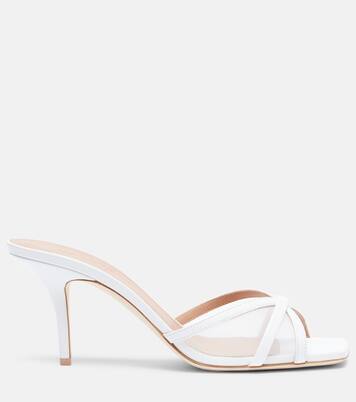 Perla 70 leather and mesh mules  | Malone Souliers