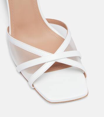 Perla 70 leather and mesh mules  | Malone Souliers