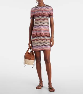 فستان قصير من اللاميه Zig Zag | Missoni