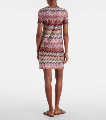 فستان قصير من اللاميه Zig Zag | Missoni