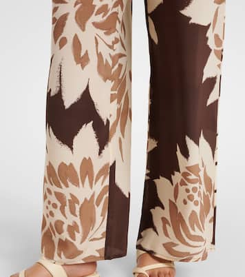 Pantalon ample en satin de soie à fleurs | SIR