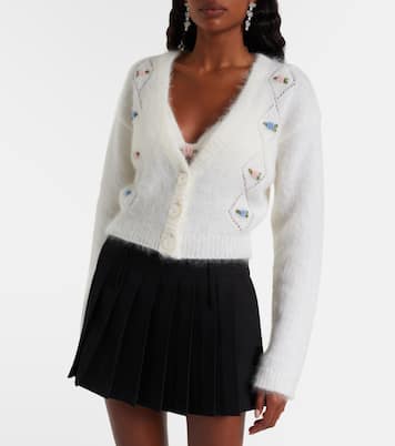 Embroidered mohair-blend cardigan  | Alessandra Rich