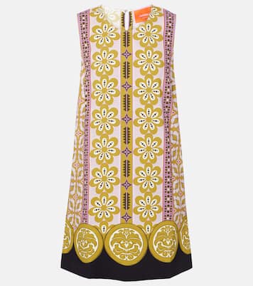 Stretch Tunic printed satin minidress | La DoubleJ