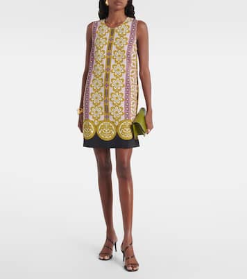 Stretch Tunic printed satin minidress | La DoubleJ