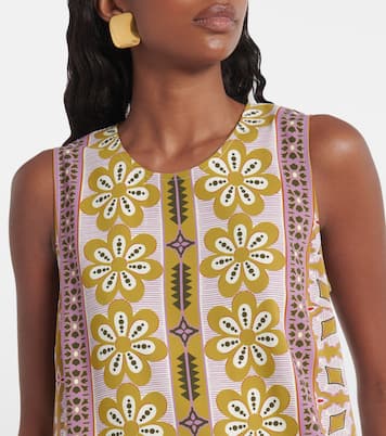 Stretch Tunic printed satin minidress | La DoubleJ