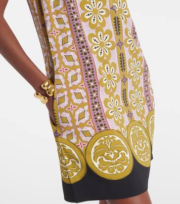 Stretch Tunic printed satin minidress | La DoubleJ