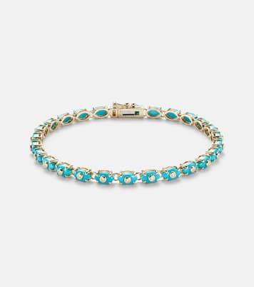 Eternity 14kt gold bracelet with turquoise and diamonds | Sydney Evan