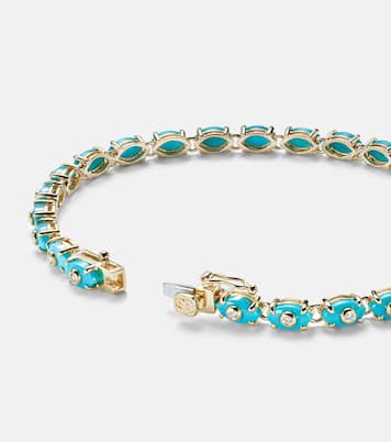 Eternity 14kt gold bracelet with turquoise and diamonds | Sydney Evan