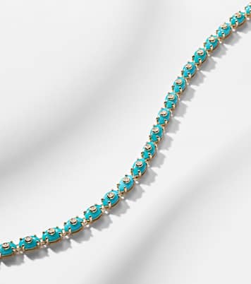 Eternity 14kt gold bracelet with turquoise and diamonds | Sydney Evan