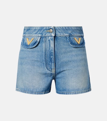VGold mid-rise denim shorts | Valentino