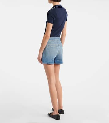 VGold mid-rise denim shorts | Valentino