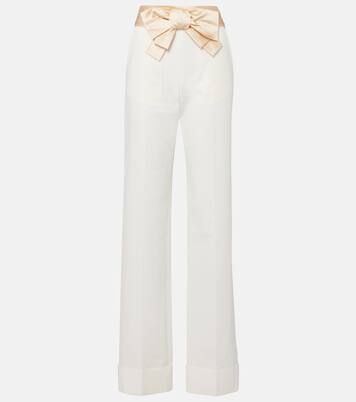 Pantalones rectos de algodón y lino | Valentino