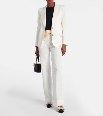 Pantalones rectos de algodón y lino | Valentino