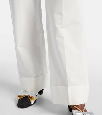 Pantalones rectos de algodón y lino | Valentino