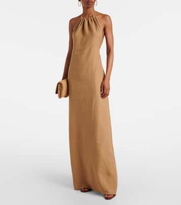 Lelia halterneck linen maxi dress | Nili Lotan