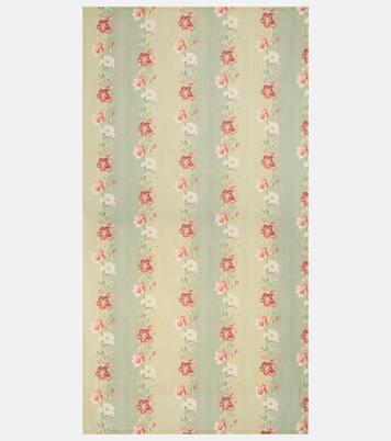 Ibiscus floral striped linen tablecloth | Cabana