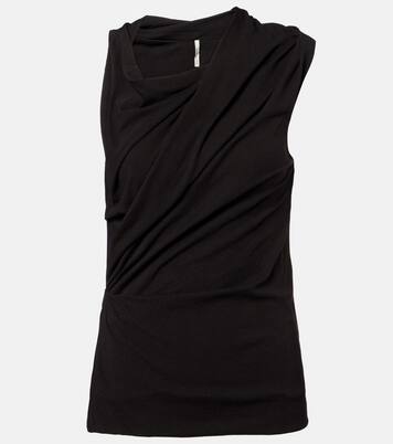 Asymmetric cotton-blend jersey top | Entire Studios