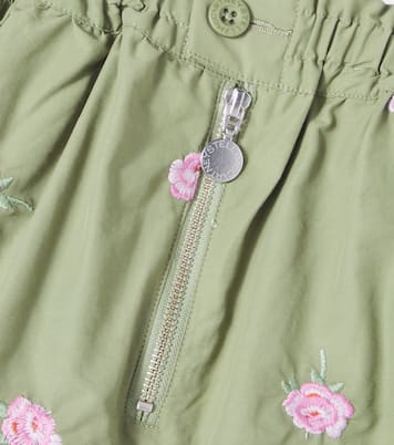 Jupe brodée en coton mélangé à fleurs | Stella McCartney Kids