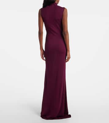 Bow-detail halterneck jersey gown | Alaïa