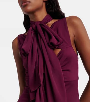 Bow-detail halterneck jersey gown | Alaïa