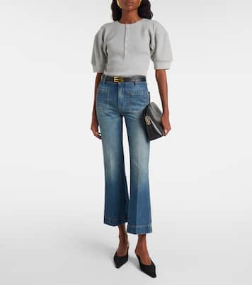 Camiseta Henley en mezcla de algodón | Victoria Beckham