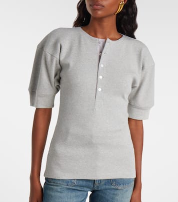 Camiseta Henley en mezcla de algodón | Victoria Beckham