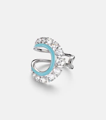 Bague Moonlight en or blanc 18 ct, diamants et émail | Kamyen