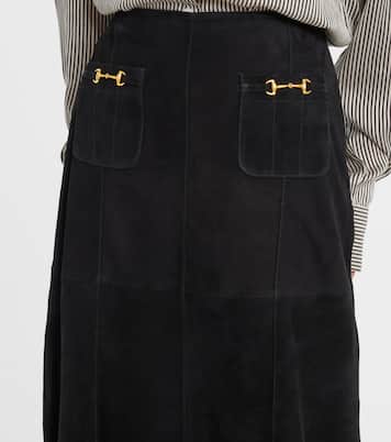 Edwina high-rise suede midi skirt | Rixo