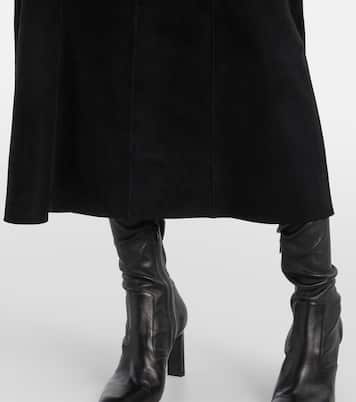 Edwina high-rise suede midi skirt | Rixo